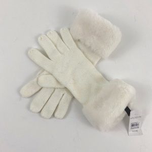 NWT Ann Taylor knit gloves w/ faux fur cuffs